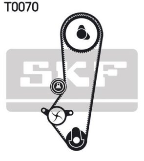 Комплект ГРМ, пас+ролик+помпа SKF VKMC04202