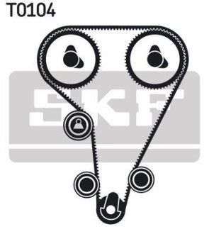 Комплект ГРМ, пас+ролик+помпа SKF VKMC04212