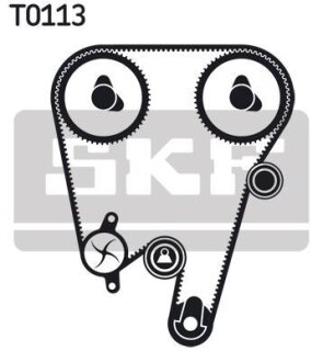 Комплект ГРМ, пас+ролик+помпа SKF VKMC06603