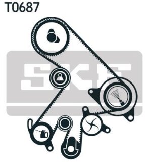 Комплект ГРМ, пас+ролик+помпа SKF VKMC919032 (фото 1)