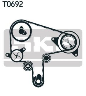 Комплект ГРМ, пас+ролик+помпа SKF VKMC94912