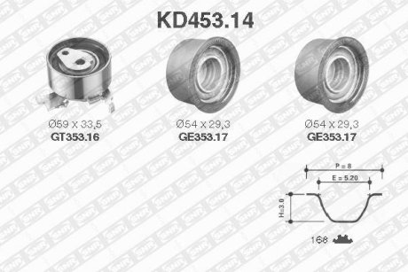 Комплект ремня ГРМ SNR NTN KD453.14