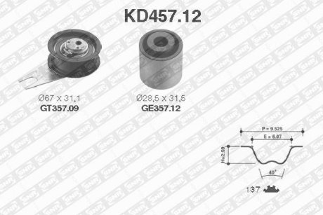 Комплект ремня ГРМ SNR NTN KD457.12