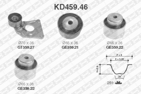 Роликовый модуль натяжителя ремня (ролик, ремень) SNR NTN KD459.46