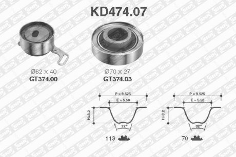 Комплект ремня ГРМ SNR NTN KD474.07