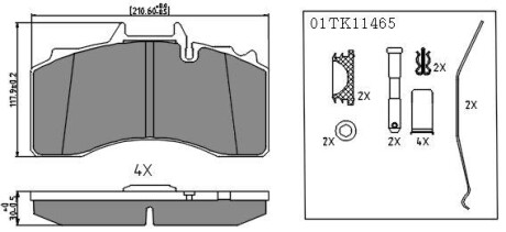 КМП гальмівних колодок STARLINE BD T004