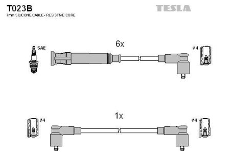 Провід високовольтні, комплект Bmw 3 (E30), 5 (E28) BLATNA TESLA T023B