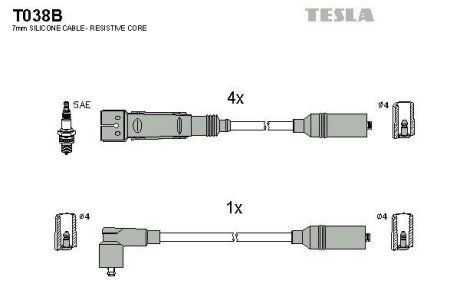 Провода высоковольтные, комплект TESLA T038B