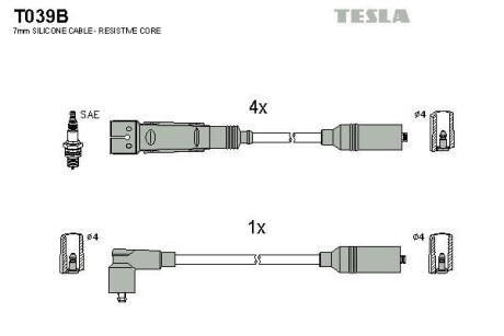 Провода высоковольтные, комплект TESLA T039B