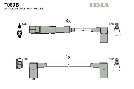 Комплект кабелів запалювання TESLA T069B