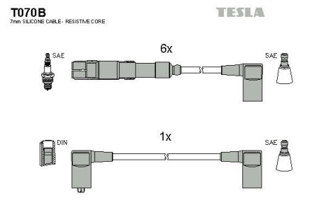 Провода высоковольтные, комплект TESLA T070B