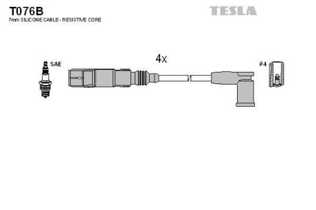 Провода высоковольтные, комплект TESLA T076B