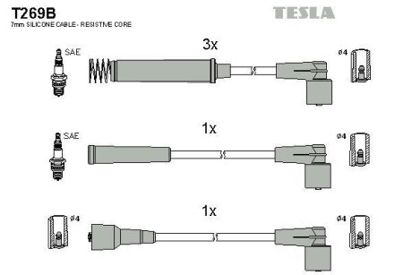 Комплект кабелей высоковольтных TESLA T269B