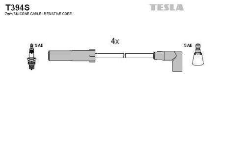 Проводи свічкові 21214 інж моноуприскування (силікон)) TESLA T394S