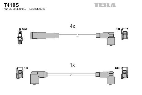 Провід свічковий 21213 1,7 (силікон)) TESLA T418S