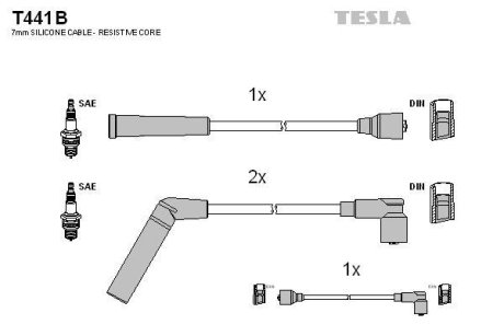 Провід свічковий Матіз 0,8 (під трамблер) (силікон)) TESLA T441B