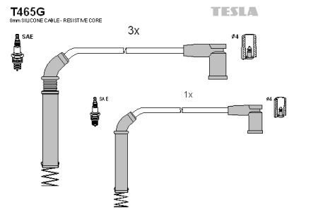 Комплект кабелів запалювання TESLA T465B