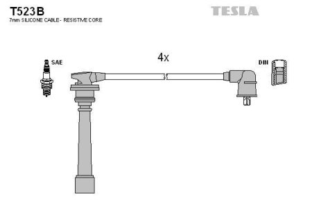 Комплект кабелів запалювання TESLA T523B