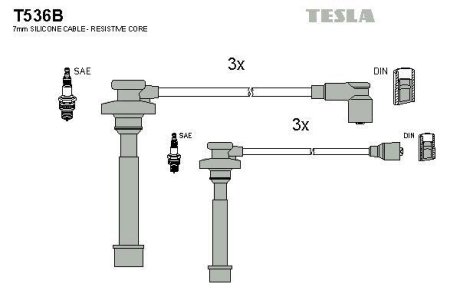 Провода высоковольтные, комплект TESLA T536B