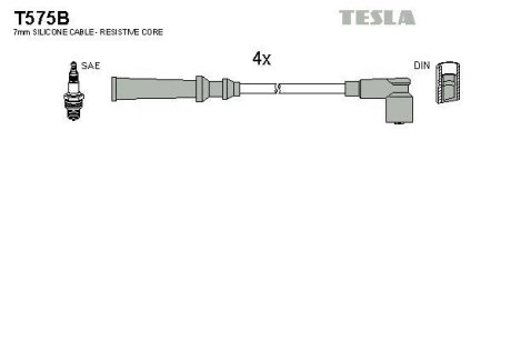 Комплект кабелів запалювання TESLA T575B