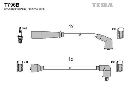 Провода высоковольтные, комплект TESLA T796B