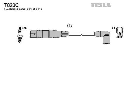 Провода высоковольтные, комплект TESLA T823C