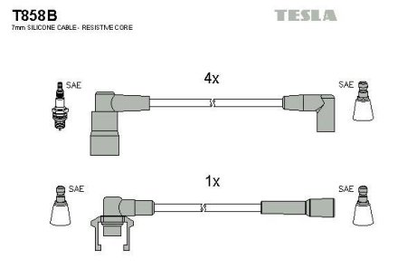 Комплект кабелів запалювання TESLA T858B