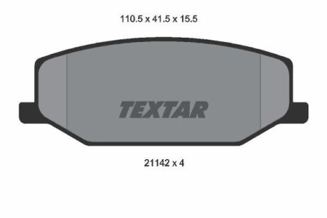 Комплект гальмівних колодок TEXTAR 2114202