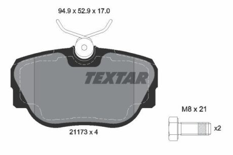 Комплект гальмівних колодок TEXTAR 2117302