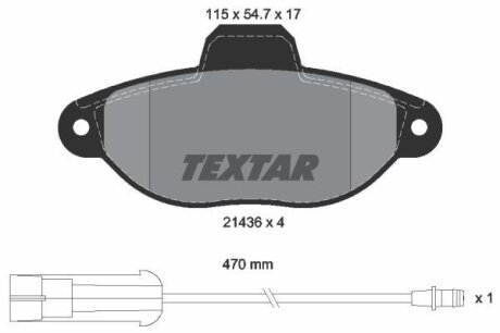 Комплект гальмівних колодок TEXTAR 2143603