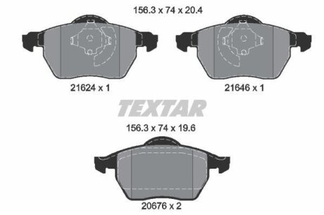 Комплект гальмівних колодок TEXTAR 2162402