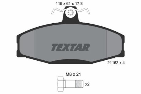 Комплект гальмівних колодок TEXTAR 2166201