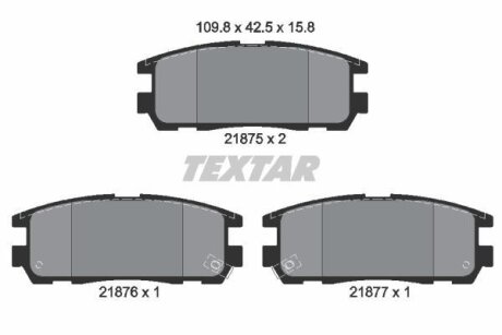 Комплект гальмівних колодок TEXTAR 2187501