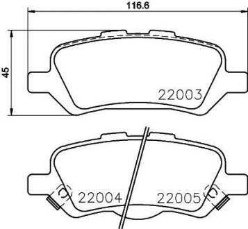 Комплект гальмівних колодок TEXTAR 2200301