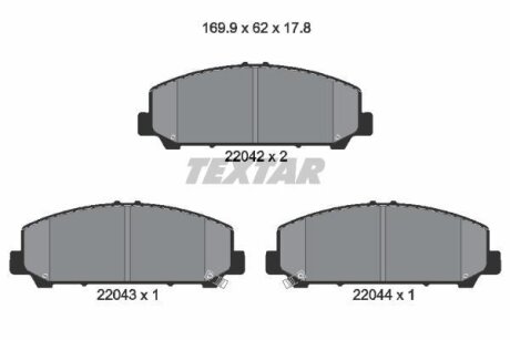 Комплект гальмівних колодок TEXTAR 2204201
