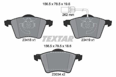 Комплект гальмівних колодок TEXTAR 2341801