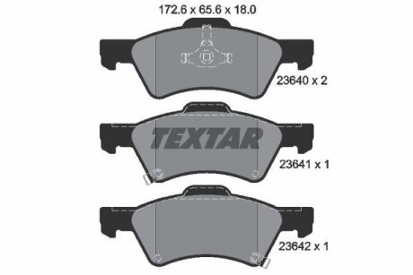 Комплект гальмівних колодок TEXTAR 2364001