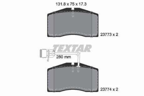 Комплект гальмівних колодок TEXTAR 2377301