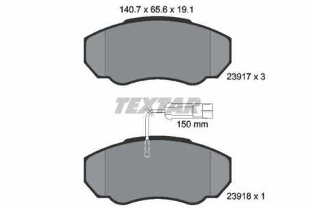Комплект гальмівних колодок TEXTAR 2391701