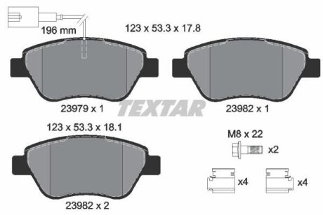 Комплект гальмівних колодок TEXTAR 2397901