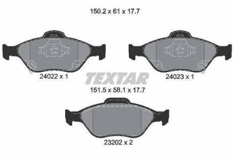 Комплект гальмівних колодок TEXTAR 2402201