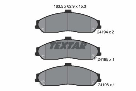 Комплект гальмівних колодок TEXTAR 2419401