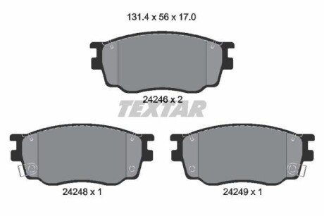 Тормозные колодки MAZDA 6 "F "00-16 TEXTAR 2424601