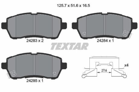 Комплект гальмівних колодок TEXTAR 2428303