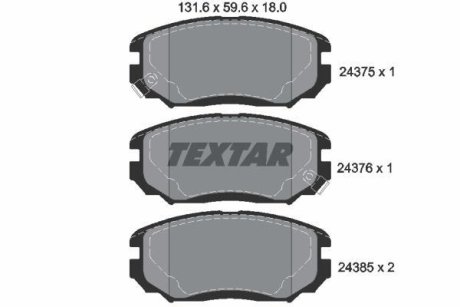 Тормозные колодки HYUNDAI Sonata/Grandeur "F" 05-11 - замена на T2239301 TEXTAR 2437501