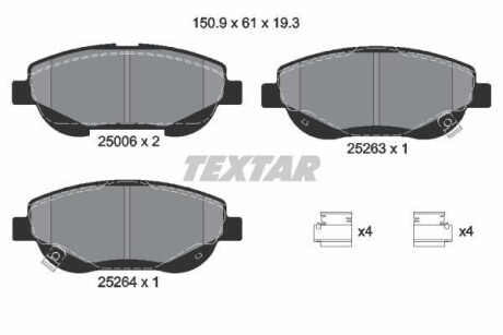 Комплект гальмівних колодок TEXTAR 2500601