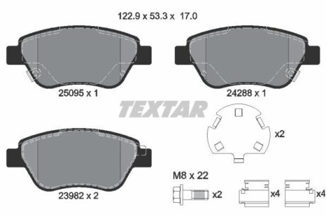 Комплект гальмівних колодок TEXTAR 2509501