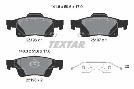Комплект гальмівних колодок TEXTAR 2519603