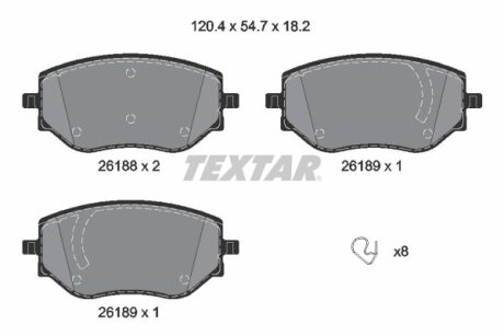 Комплект гальмівних колодок TEXTAR 2618801