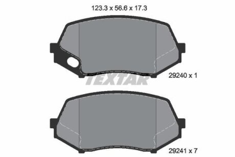 Комплект гальмівних колодок TEXTAR 2924001